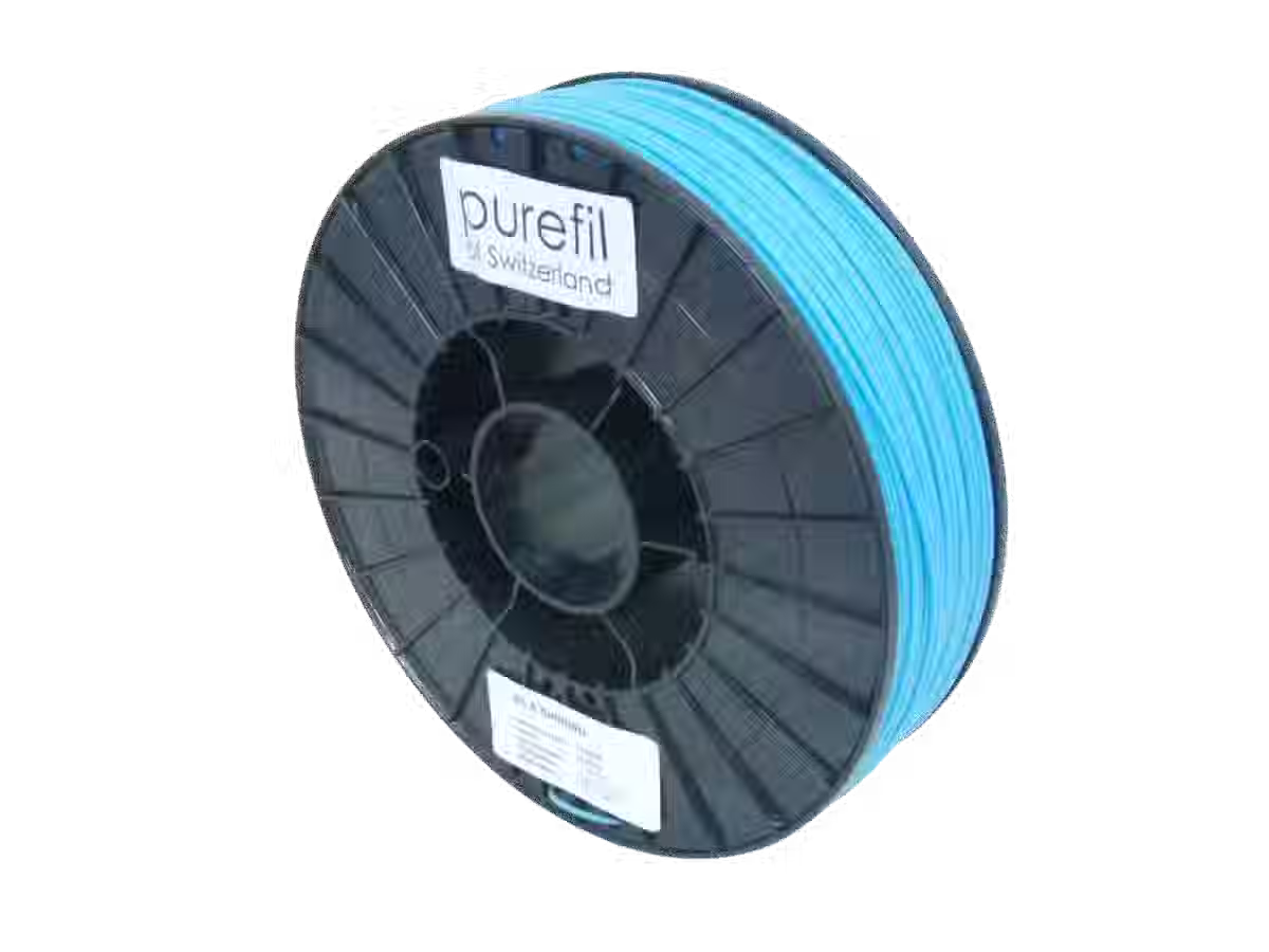 purefil PLA Filament hellblau 0.75kg 1.75mm purefil PLA Filament, Farbe: Hellblau Pantone 2925C, Gewicht: 0.75kg, Spulentyp: Spule