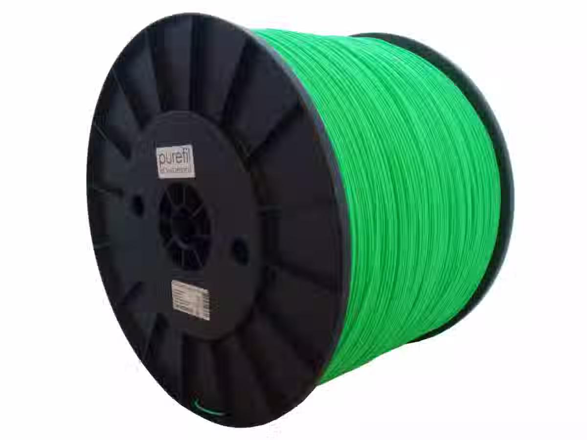 Filament PLA purefil, Couleur: Vert brillant RAL 6038, Type de bobine: Bobine, poids: 10kg