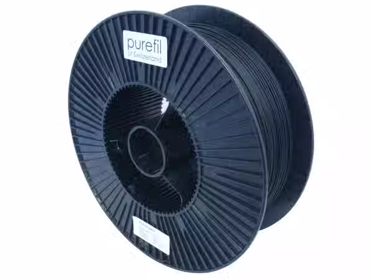 Filament Purefil PLA-R, Couleur: Noir foncé RAL 9005, Type de bobine: Bobine, poids: 2.5kg