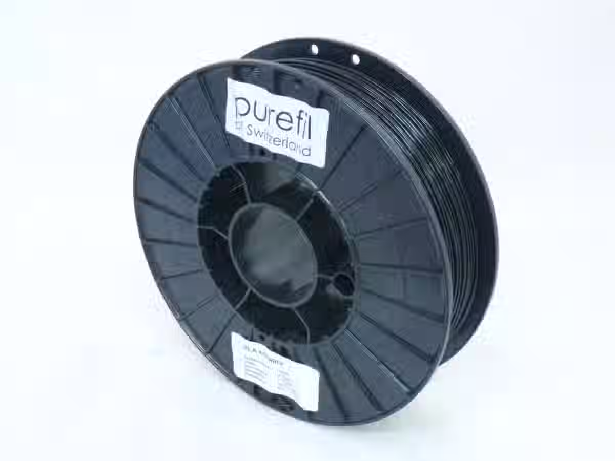 Filamento PLA-R purefil, Colore: Nero intenso RAL 9005, Tipo di bobina: Rocchetti, il peso: 0.75kg