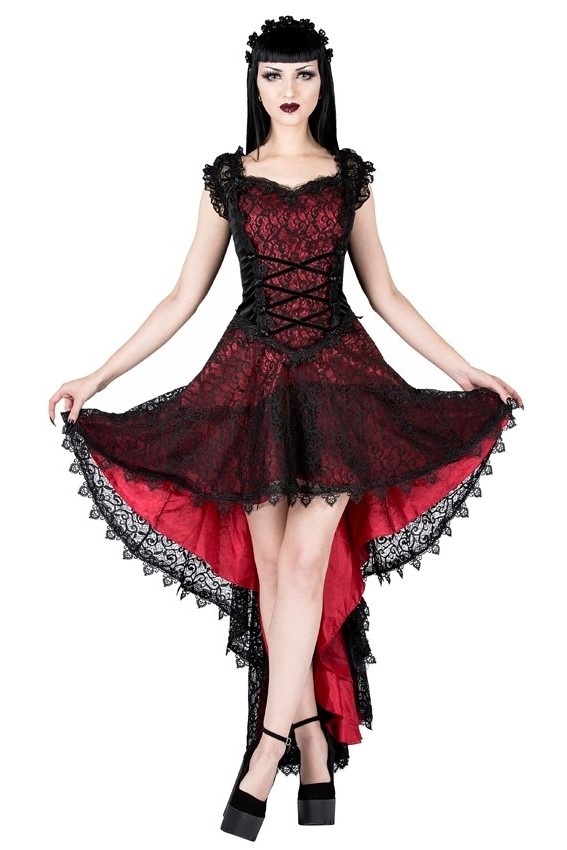 red mullet dress Mullet Dress with Cross Over Double Strap