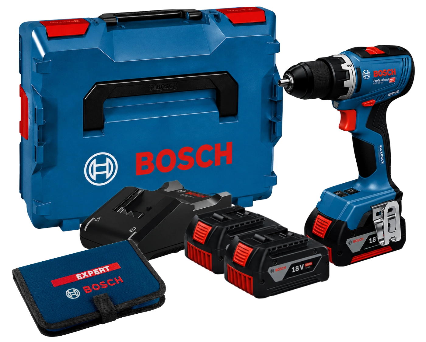 Bosch Testen und Bewerten Set 1: Akku-VOLKSSCHRAUBER GSR 18V-65 mit Flachfräsbohrer-Set