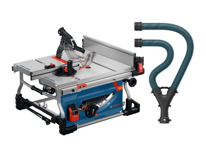 Bosch Testen und Bewerten Set 4: Tischkreissäge GTS 100-254 mit Y-Schlauch Staubanschluss-Set
