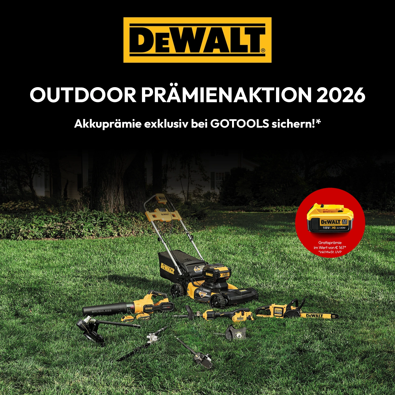 aDewalt/Gotools Outdoor Akku Aktion