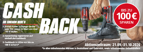Jetzt die Einhell Cashback Aktion entdecken Thumbnail