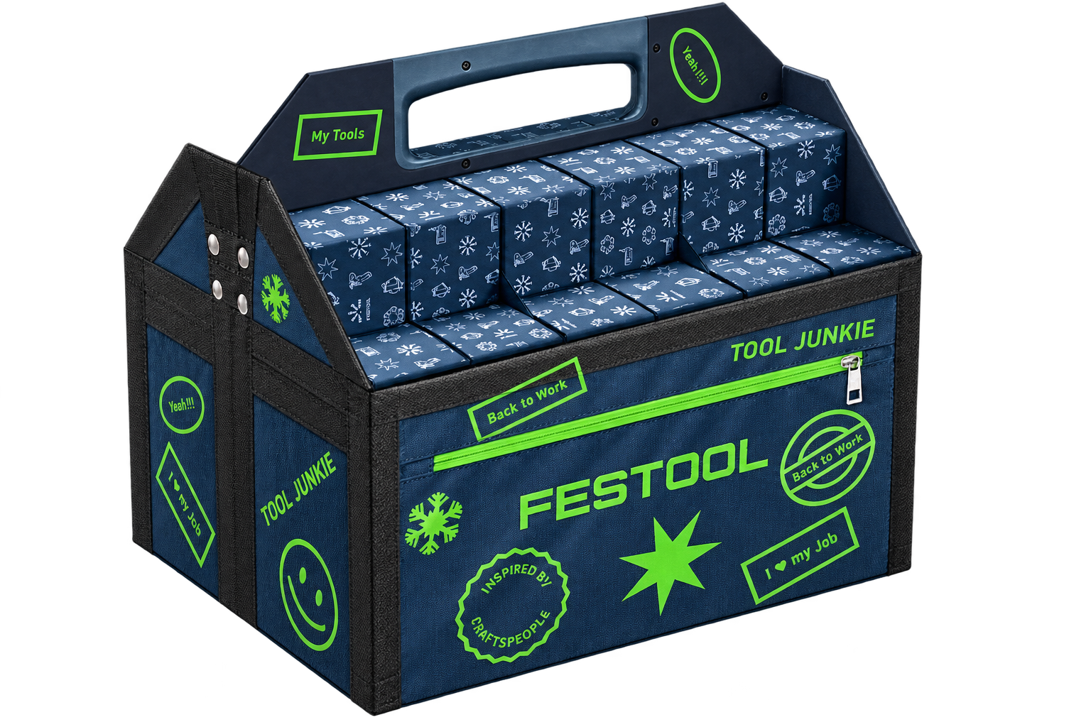 Festool Adventskalender 2026 mit Werkzeugrolle und 24 Markenartikeln