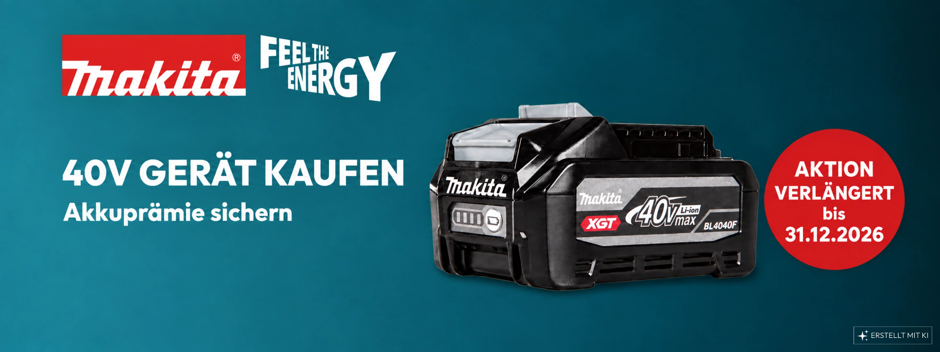 Makita 40V max XGT Aktion – Akku-Prämie nach Registrierung beim Hersteller sichern