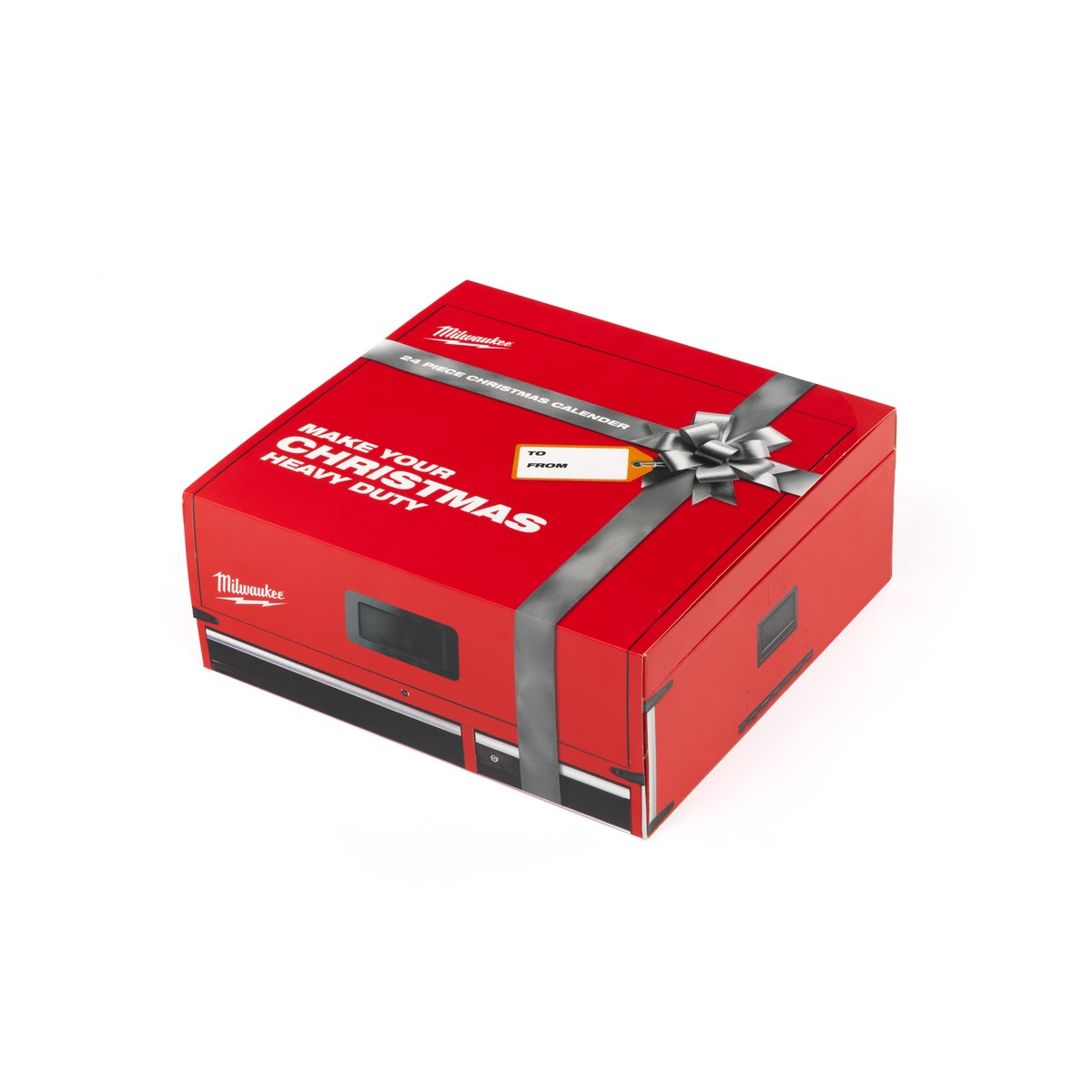 Milwaukee Adventskalender 2026 verpackt mit Schleife