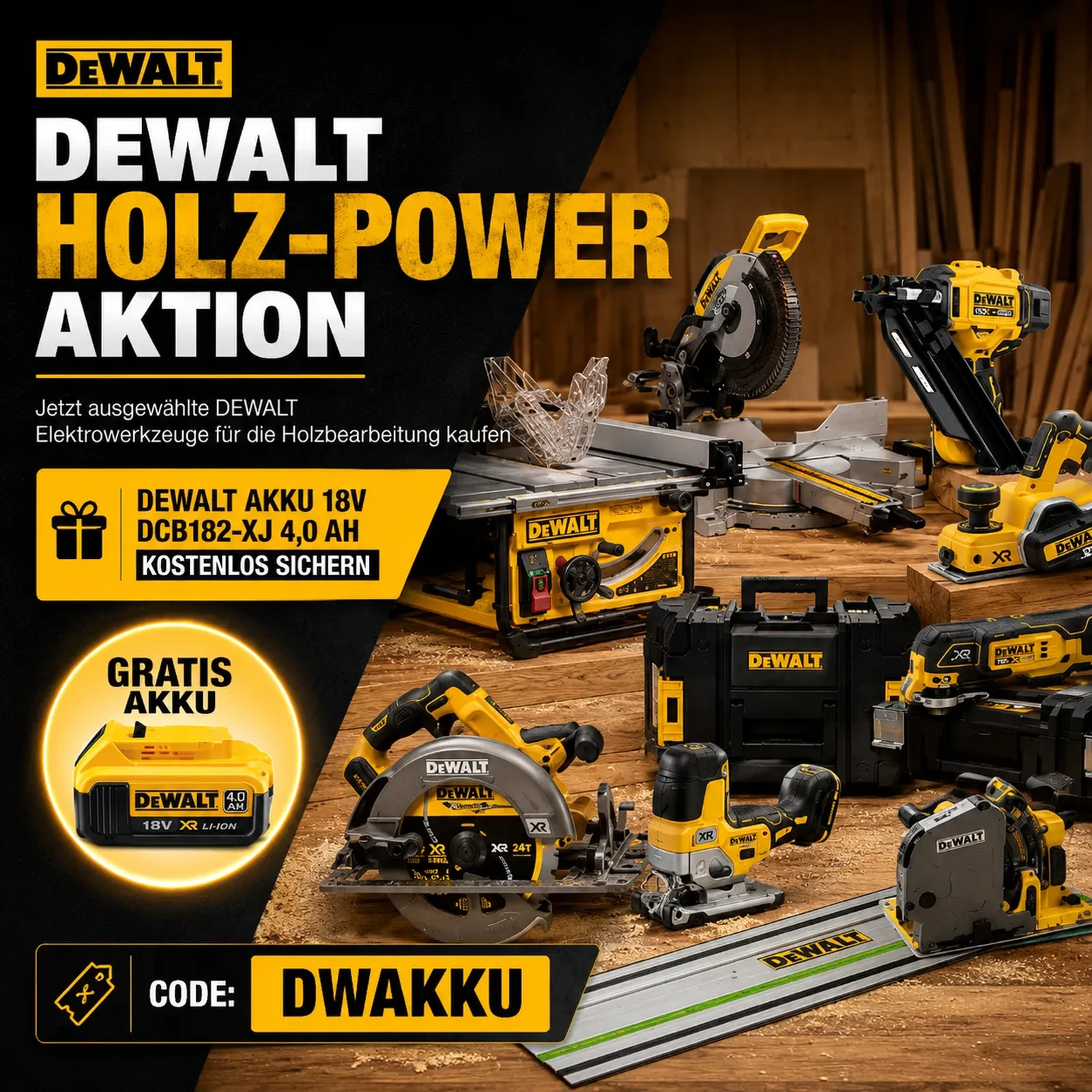 Dewalt Holz Prämien Aktion