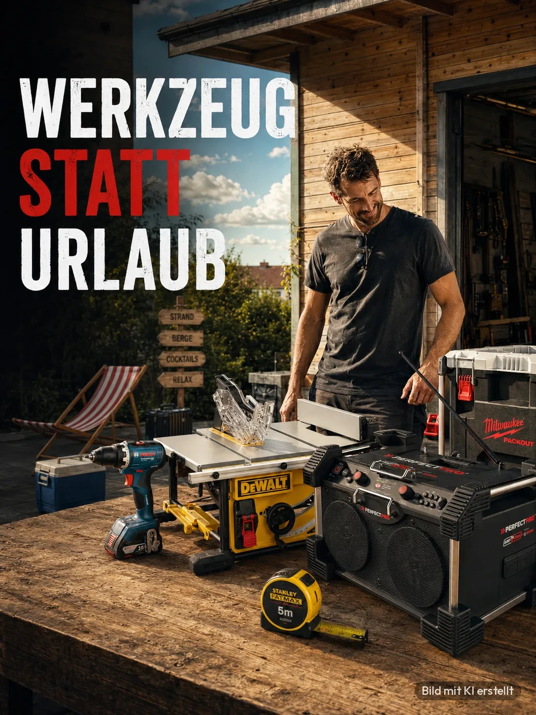 Werkzeug statt Urlaub
