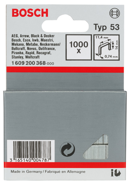 Bosch Feindrahtklammer Typ 53 11,4 x 0,74 x 14 mm