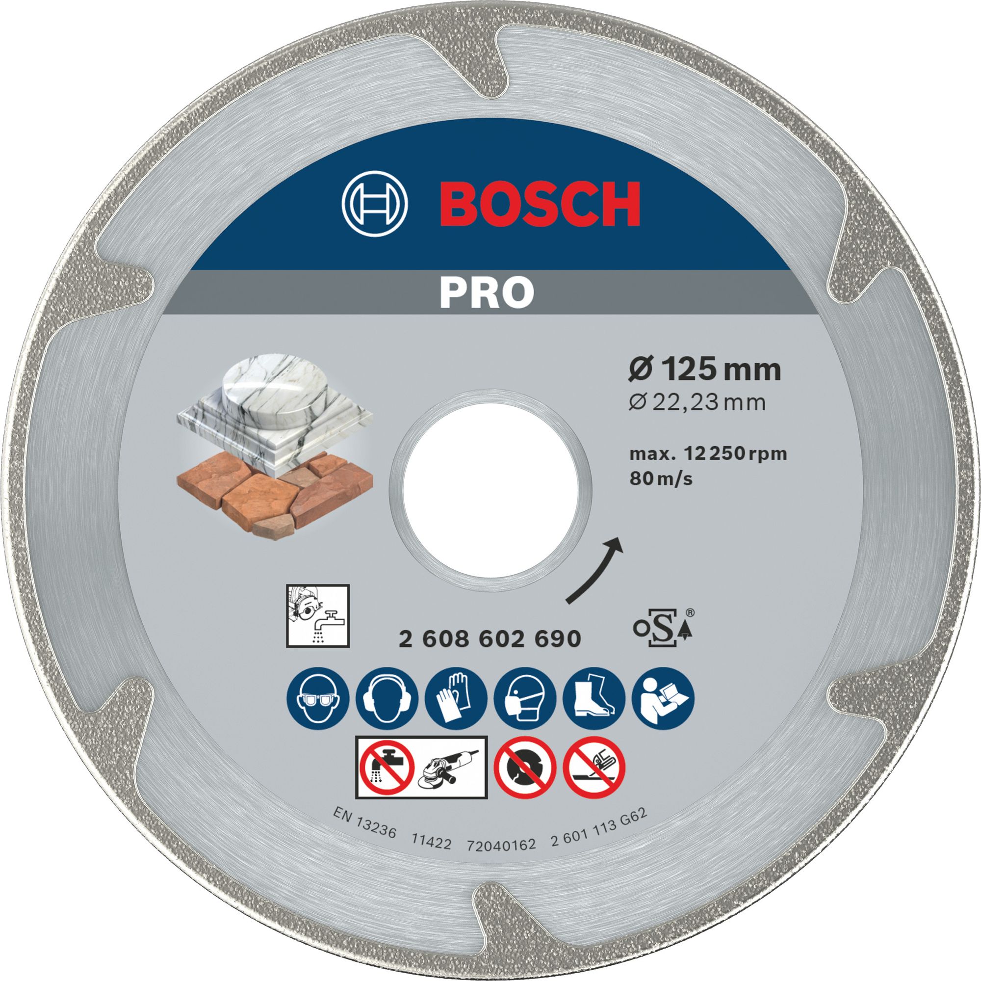 Bosch PRO Marble Diamanttrennscheibe, 125 x 22,23 mm