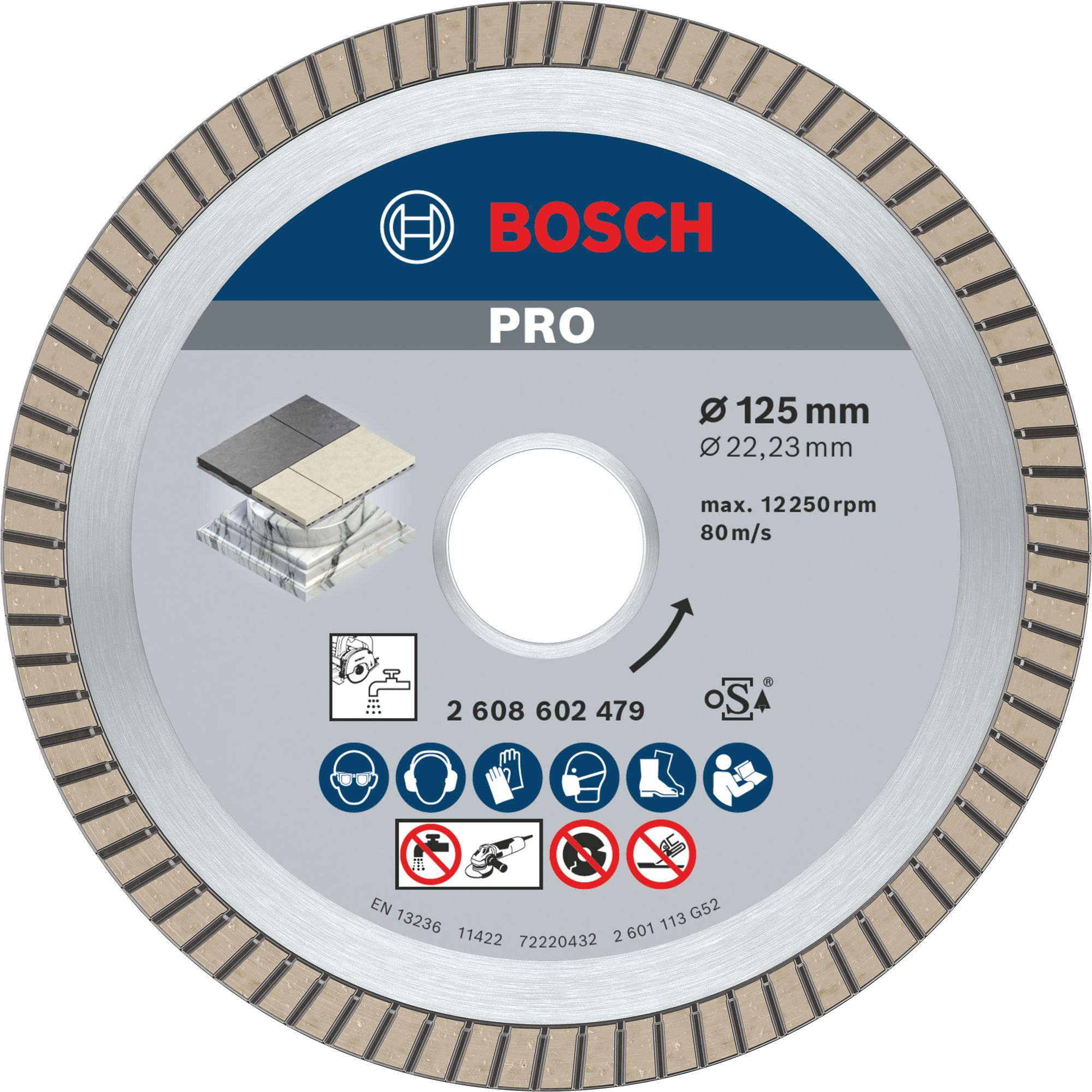 Bosch PRO Ceramic Diamanttrennscheibe, 125 x 22,23 mm
