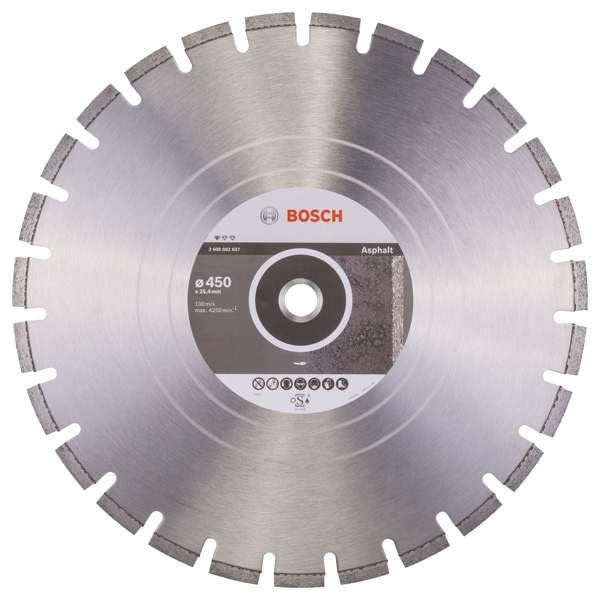 Bosch Diamanttrennscheibe Standard for Asphalt 450 x 25,40 x 3,2 x 10 mm