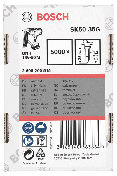 Bosch Senkkopf-Stift SK50 35G 1,2 mm, 35 mm, verzinkt