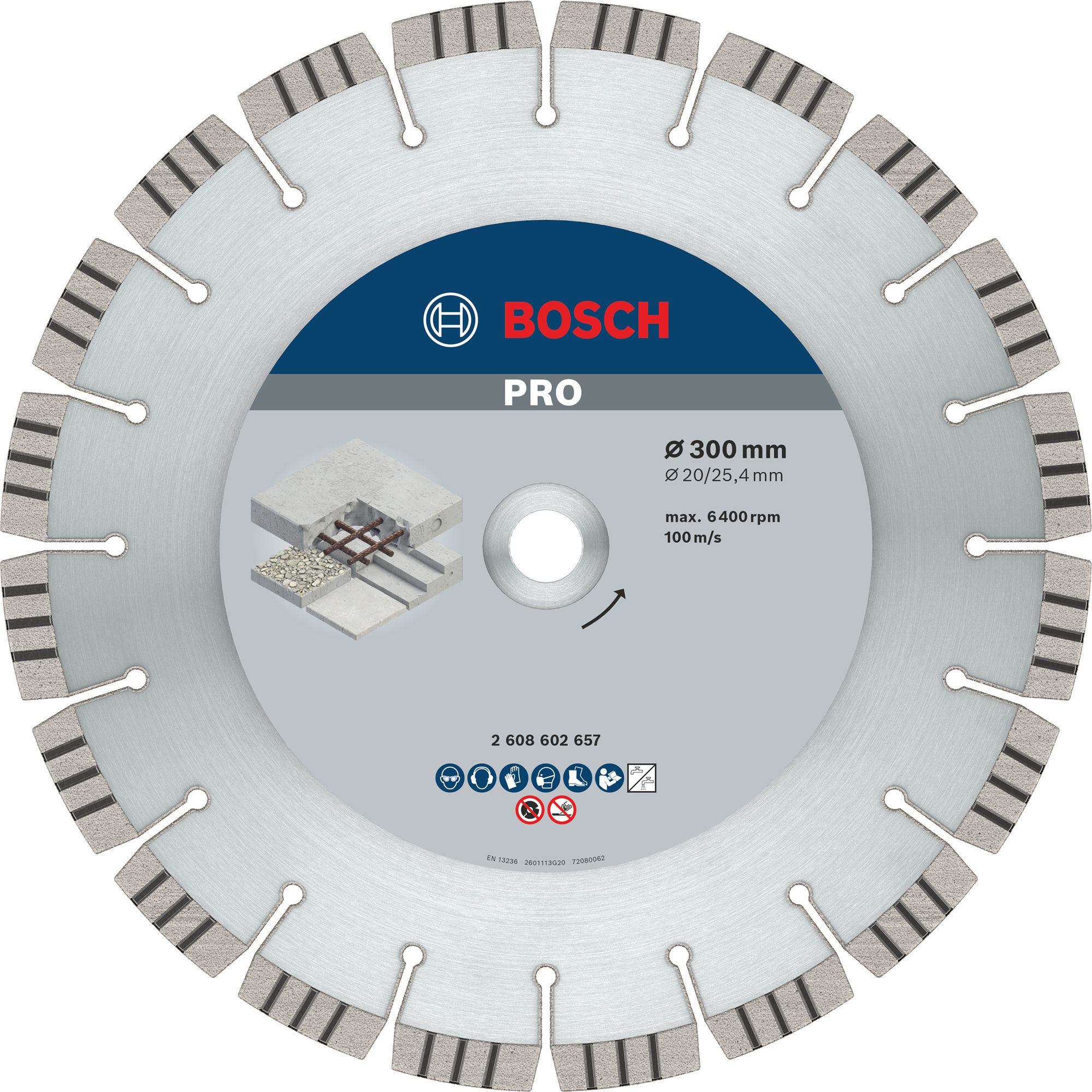 Bosch PRO Concrete Diamanttrennscheibe, 300 x 20/25,4 mm
