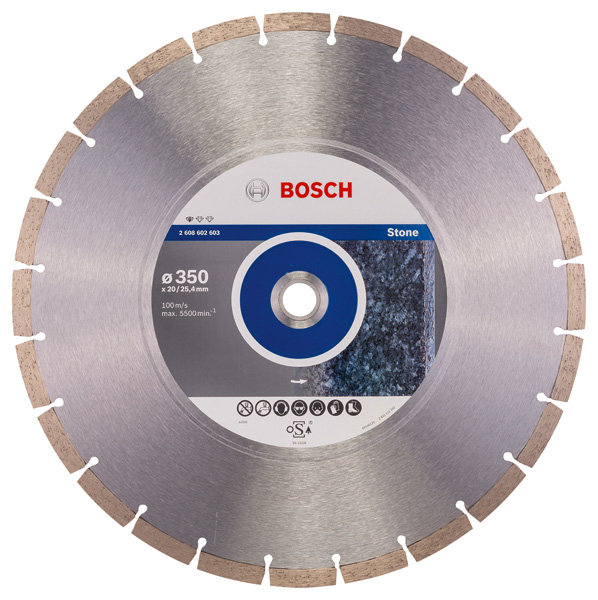 Bosch Diamanttrennscheibe Standard for Stone 350 x 20/25,40 x 3,1 x 10 mm