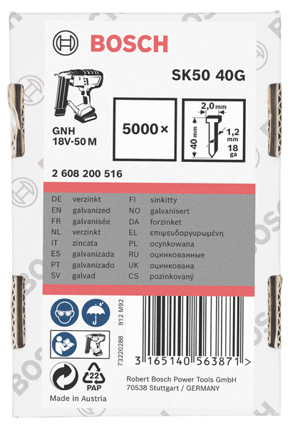 Bosch Senkkopf-Stift SK50 40G 1,2 mm, 40 mm, verzinkt