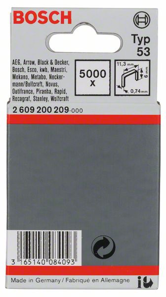 Bosch Feindrahtklammer Typ 53 11,4 x 0,74 x 6 mm