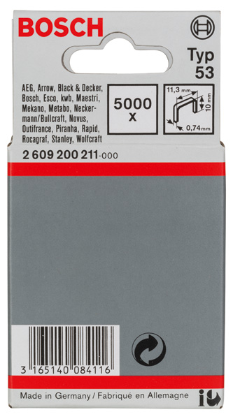 Bosch Feindrahtklammer Typ 53 11,4 x 0,74 x 10 mm