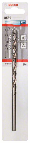 Bosch Metallbohrer HSS-G, DIN 340 7 x 102 x 156 mm