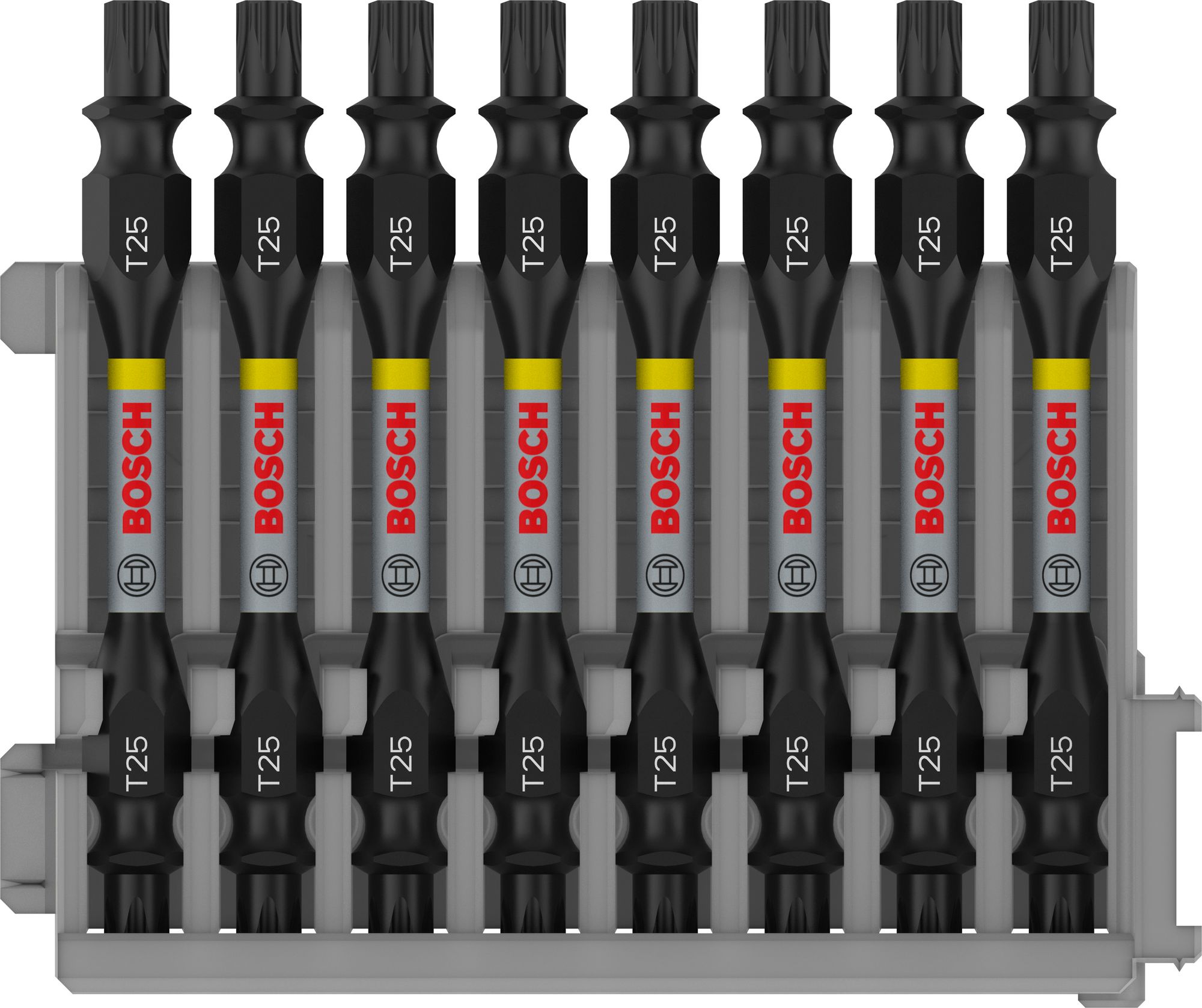 Bosch PRO Impact Schrauberbit mit Doppelklingen und Pick and Click-Einsätzen, T25, 65 mm, 8 Stück