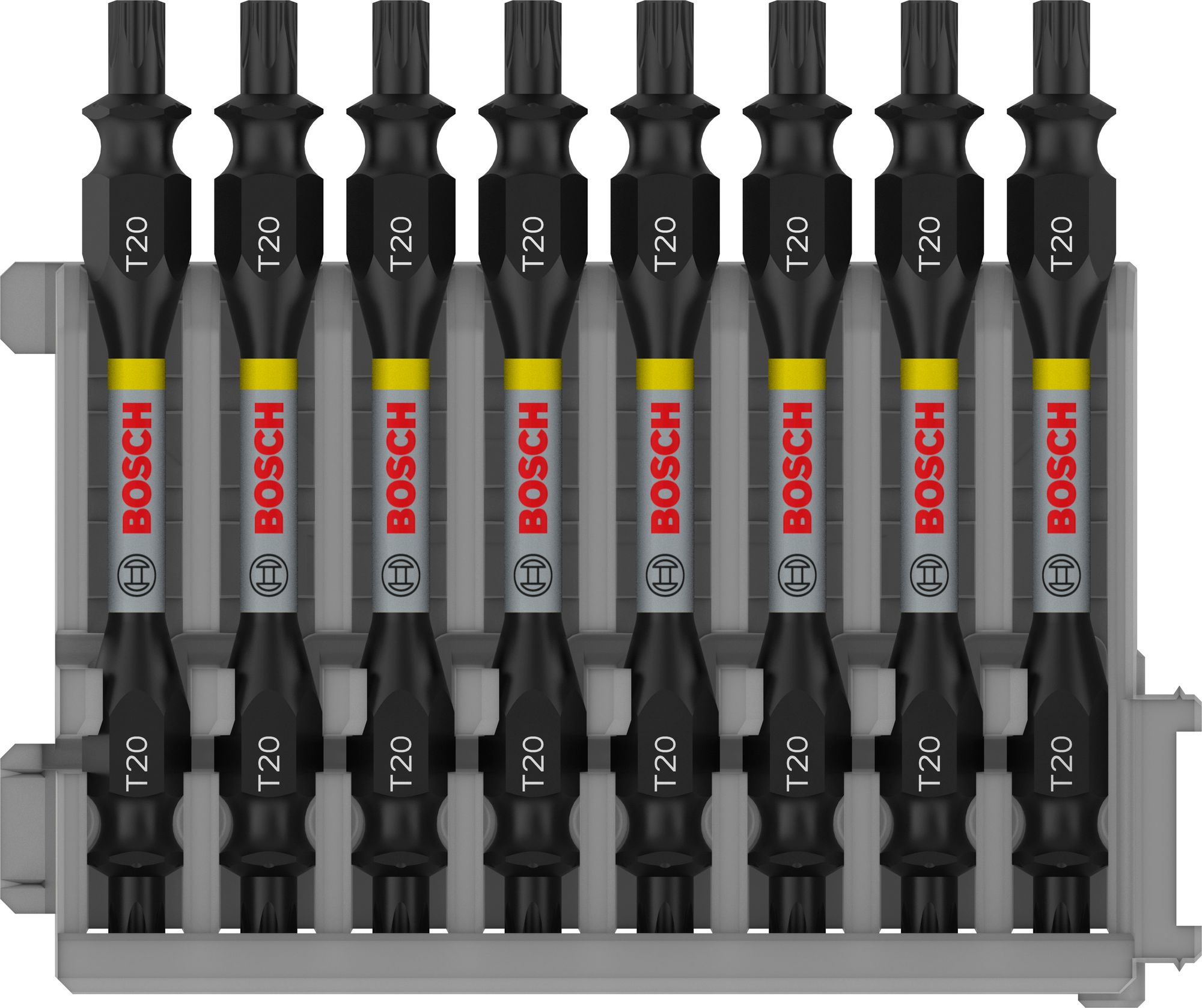 Bosch PRO Impact Schrauberbit mit Doppelklingen und Pick and Click-Einsätzen, T20, 65 mm, 8 Stück