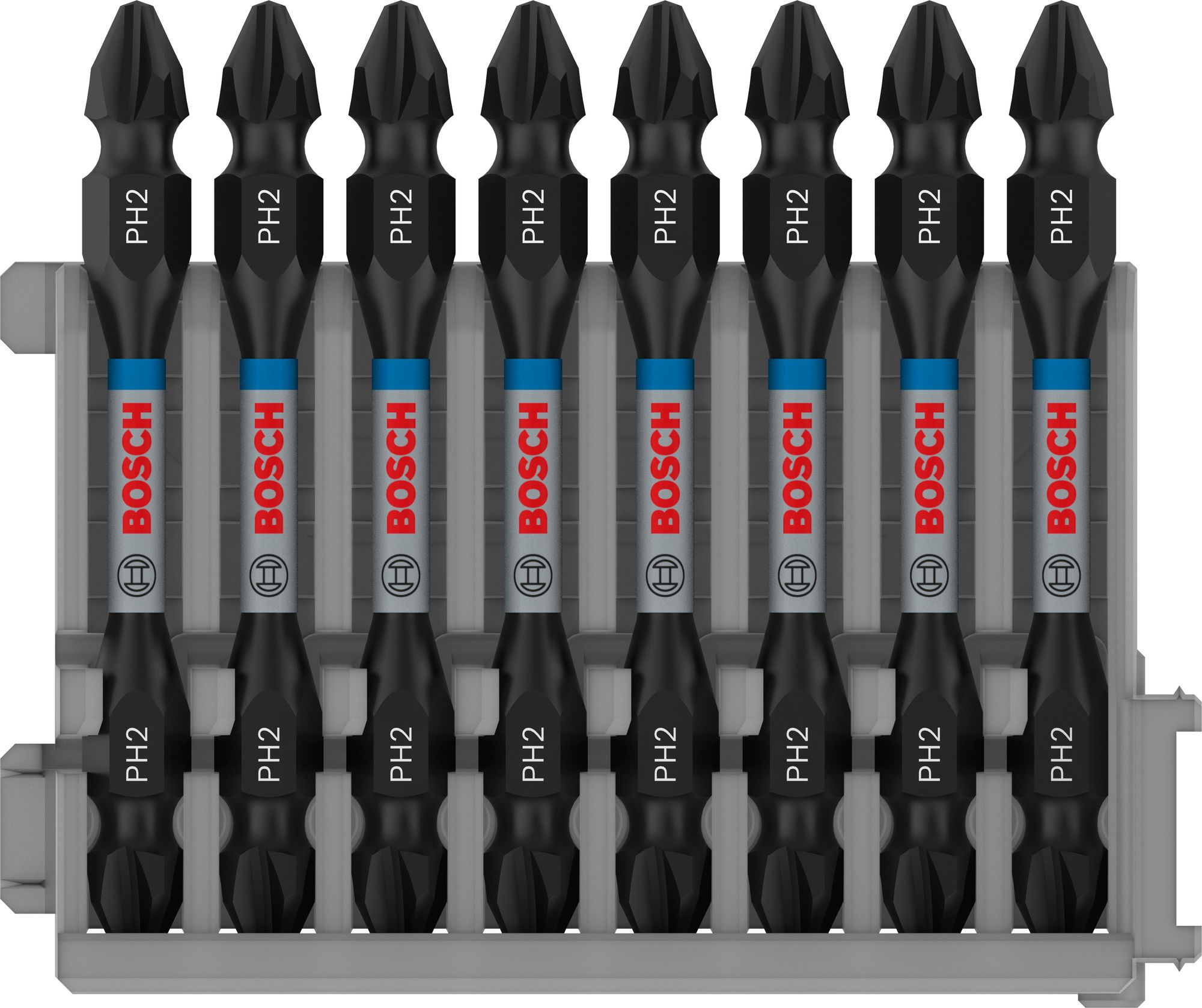 Bosch PRO Impact Schrauberbit mit Doppelklingen und Pick and Click-Einsätzen, PH2, 65 mm, 8 Stück
