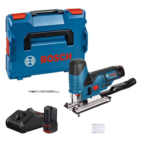 Bosch Akku-Stichsäge GST 12V-70 mit 2x 3,0 Ah Akkus + Lader in L-BOXX 1
