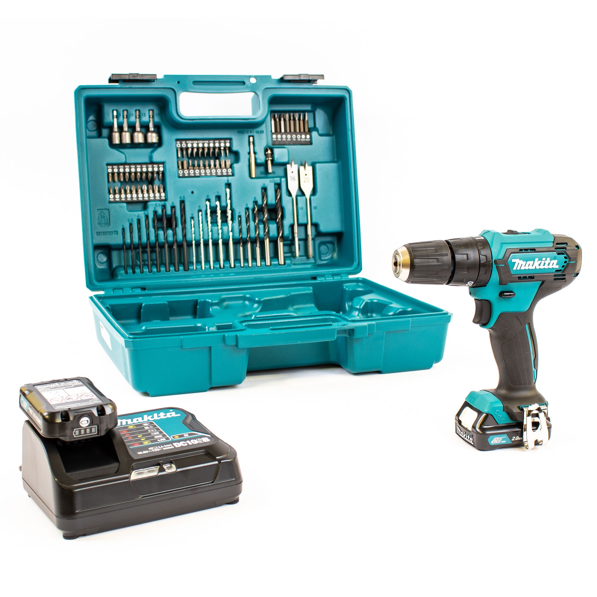 Makita Akku-Schlagbohrschrauber HP333DSAX1 12V 2x 2,0 Ah Akku + Lader im Koffer
