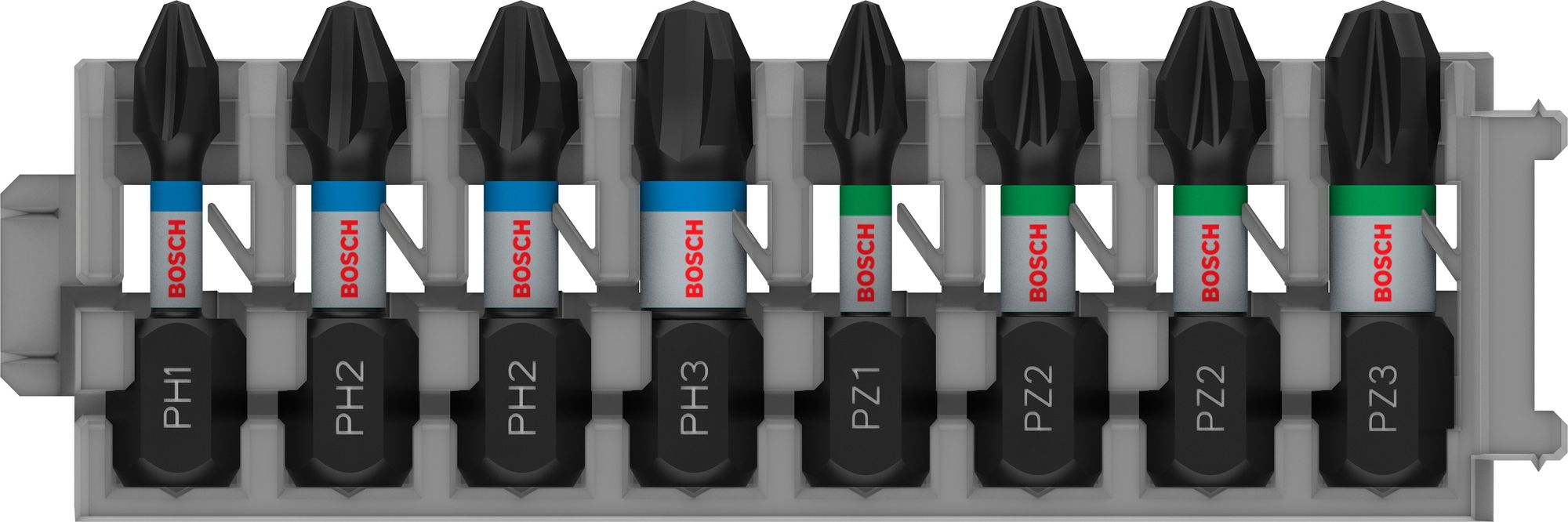 Bosch PRO Impact Schrauber-Bit Set, PH1; PH2 (x2); PH3; PZ1; PZ2 (x2); PZ3, 25 mm, 8 Stück