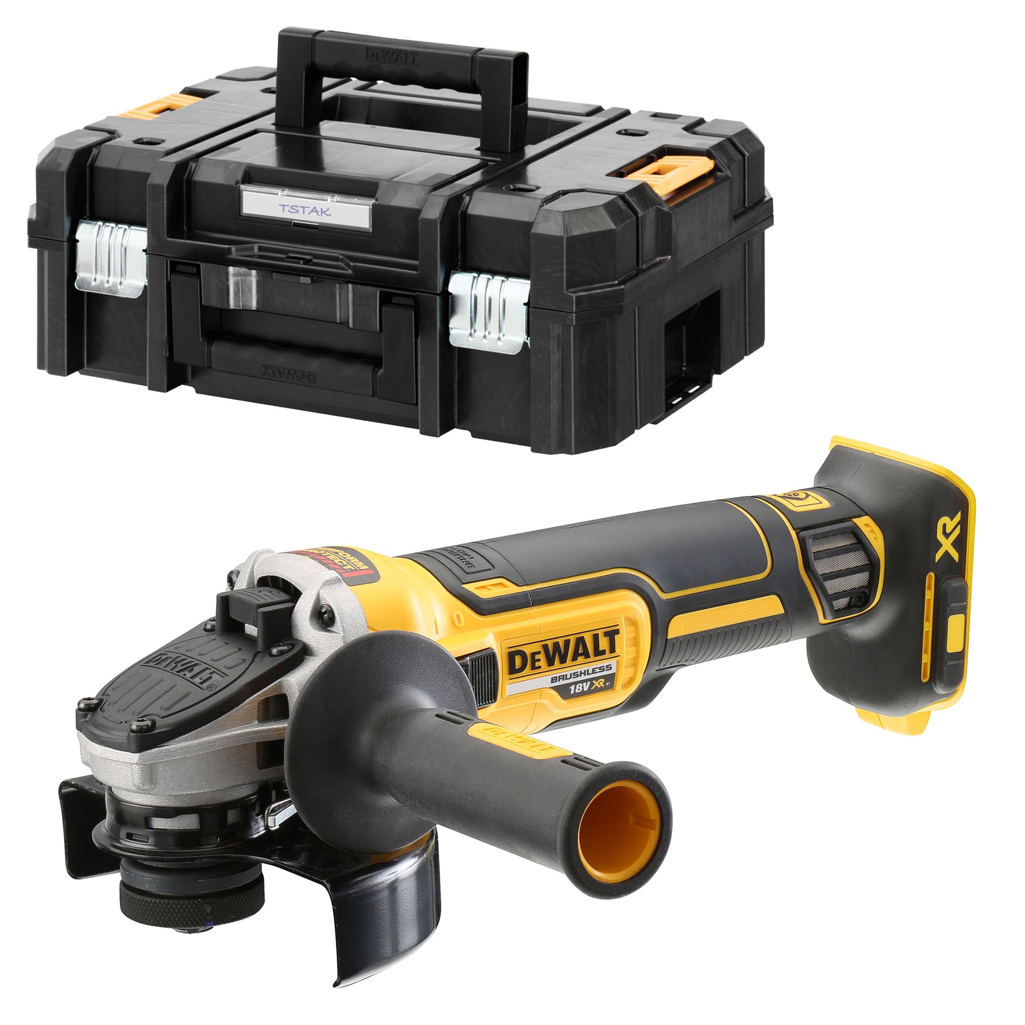 Smerigliatrice angolare a batteria DeWalt 18V DCG405NT-XJ senza batteria senza caricabatterie in confezione T-STAK