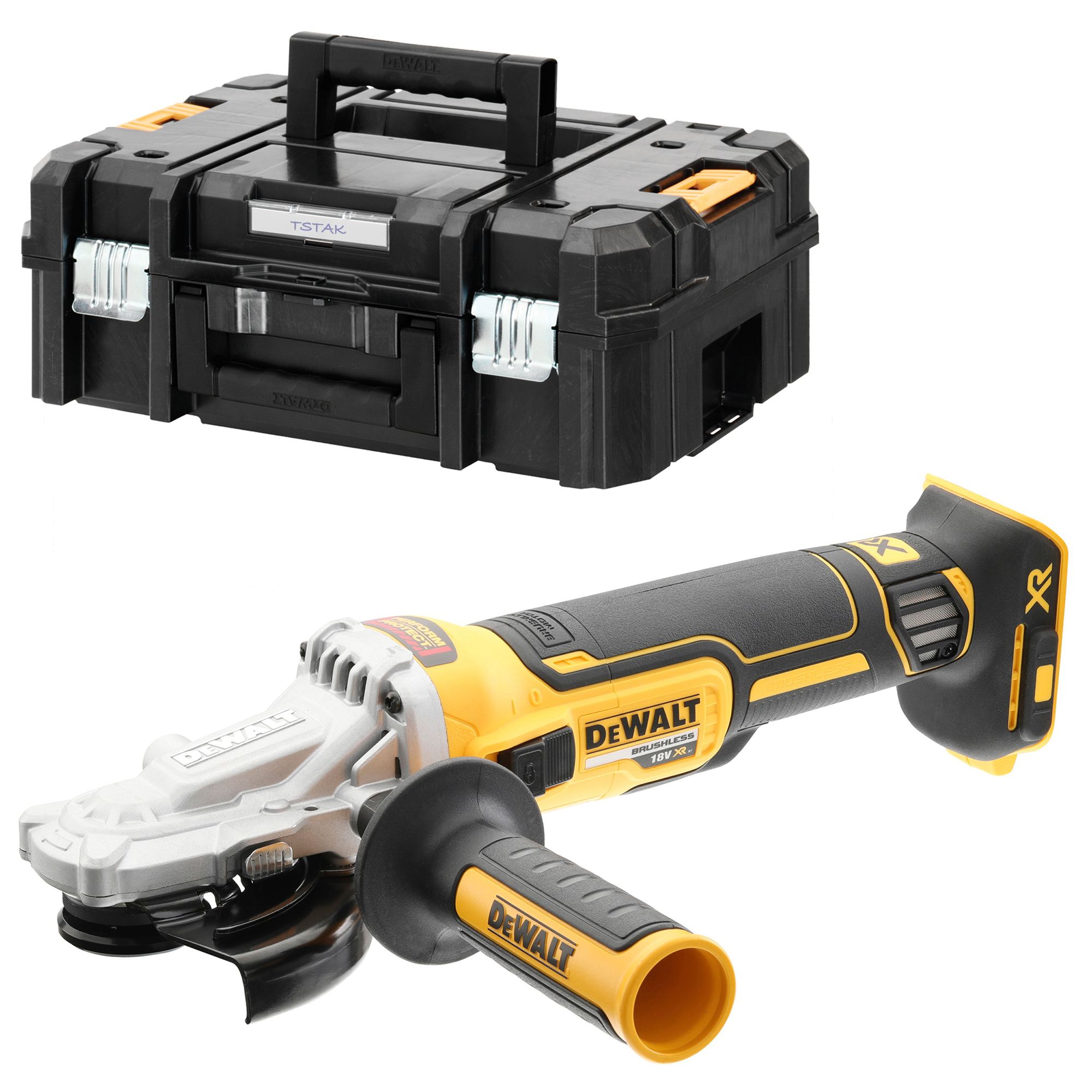 Meuleuse d'angle sans fil à tête plate 18V DeWALT sans batterie ni chargeur en boîte TSTAK