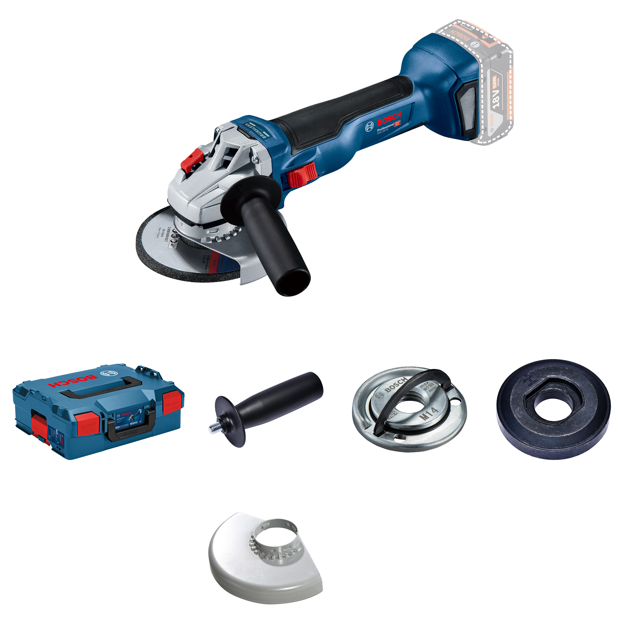 Meuleuse angulaire sans fil Bosch GWS 18V-10 125 mm sans batterie sans chargeur en L-BOXX