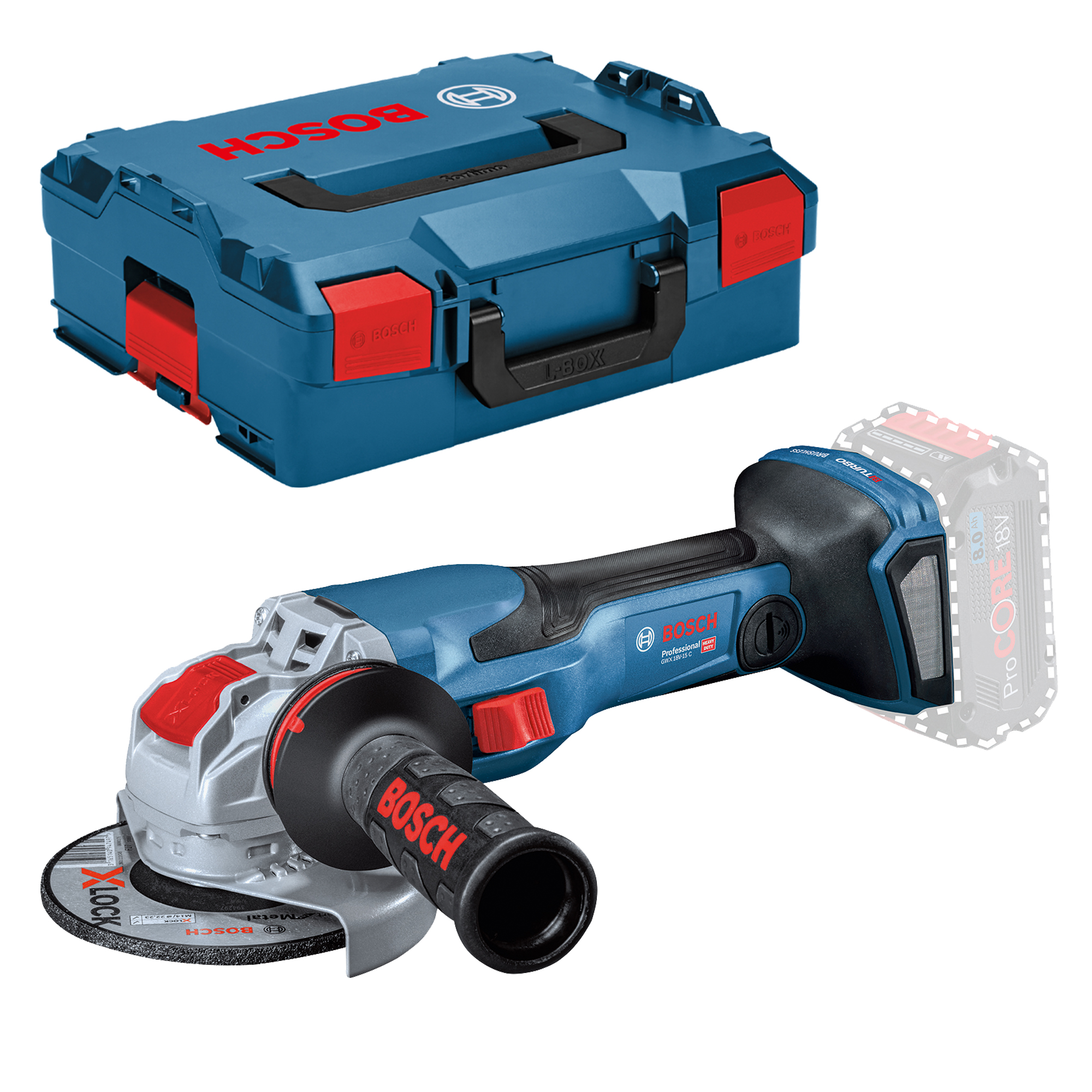 Bosch Akku-Winkelschleifer GWX 18V-15 C BITURBO mit X-LOCK ohne Akku ohne Lader