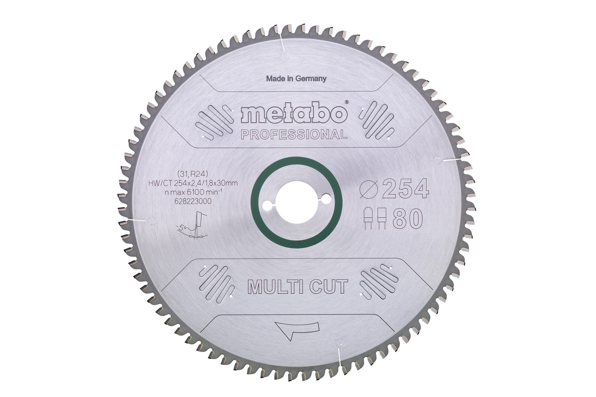 Metabo Kreissägeblatt HW/CT 254x30, 80 FZ/TZ, 5° neg. (628223000)