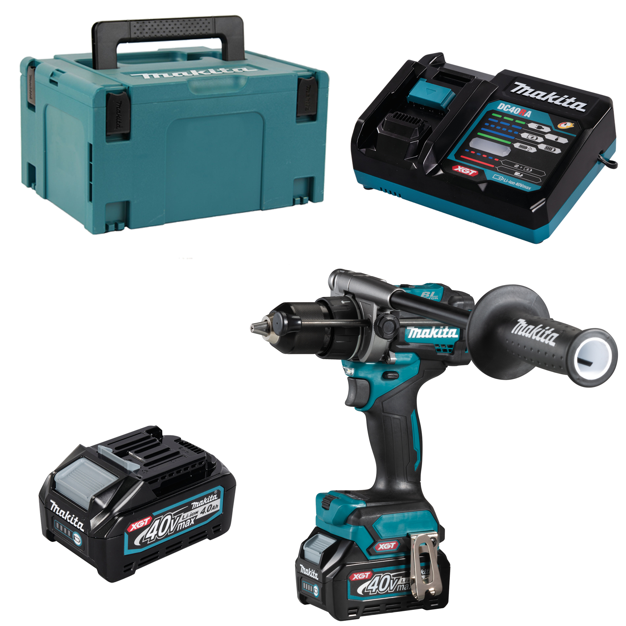 Makita Akku-Schlagbohrschrauber HP001GD201 40V 2x 2,5 Ah Akku + Lader im MAKPAC