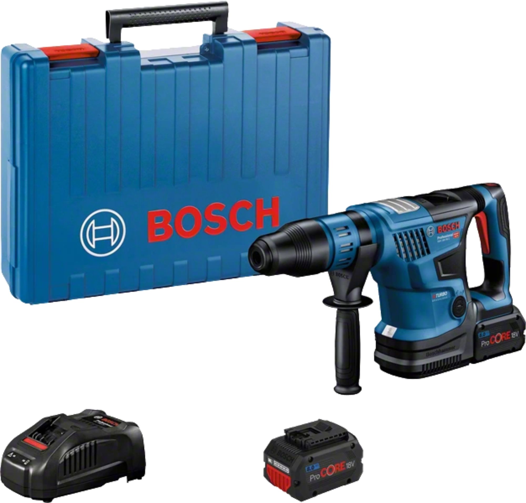 Bosch Akku-Bohrhammer BITURBO GBH 18V-36 C mit 2x 8,0Ah Akkus + Lader im Koffer