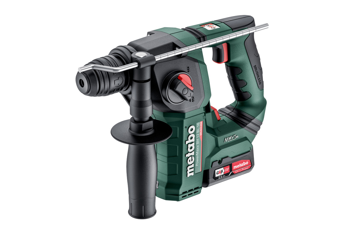Metabo Akku-Bohrhammer PowerMaxx BH 12 BL 16 mit 2x 2,0 Ah Akku+Lader in metaBOX