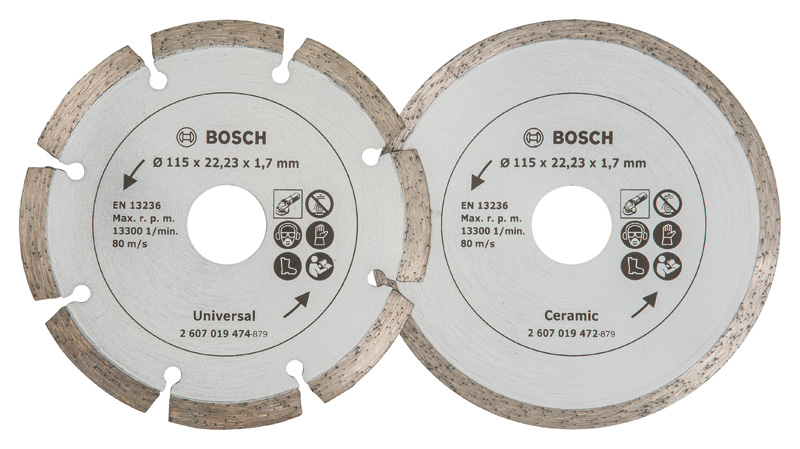 Bosch Diamanttrennscheiben für Fliesen und Baumaterial, Ø 115 mm