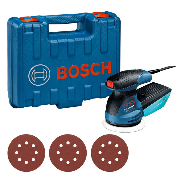 Bosch Exzenterschleifer GEX 125-1AE mit 3x Schleifblatt C470 in Handwerkerkoffer