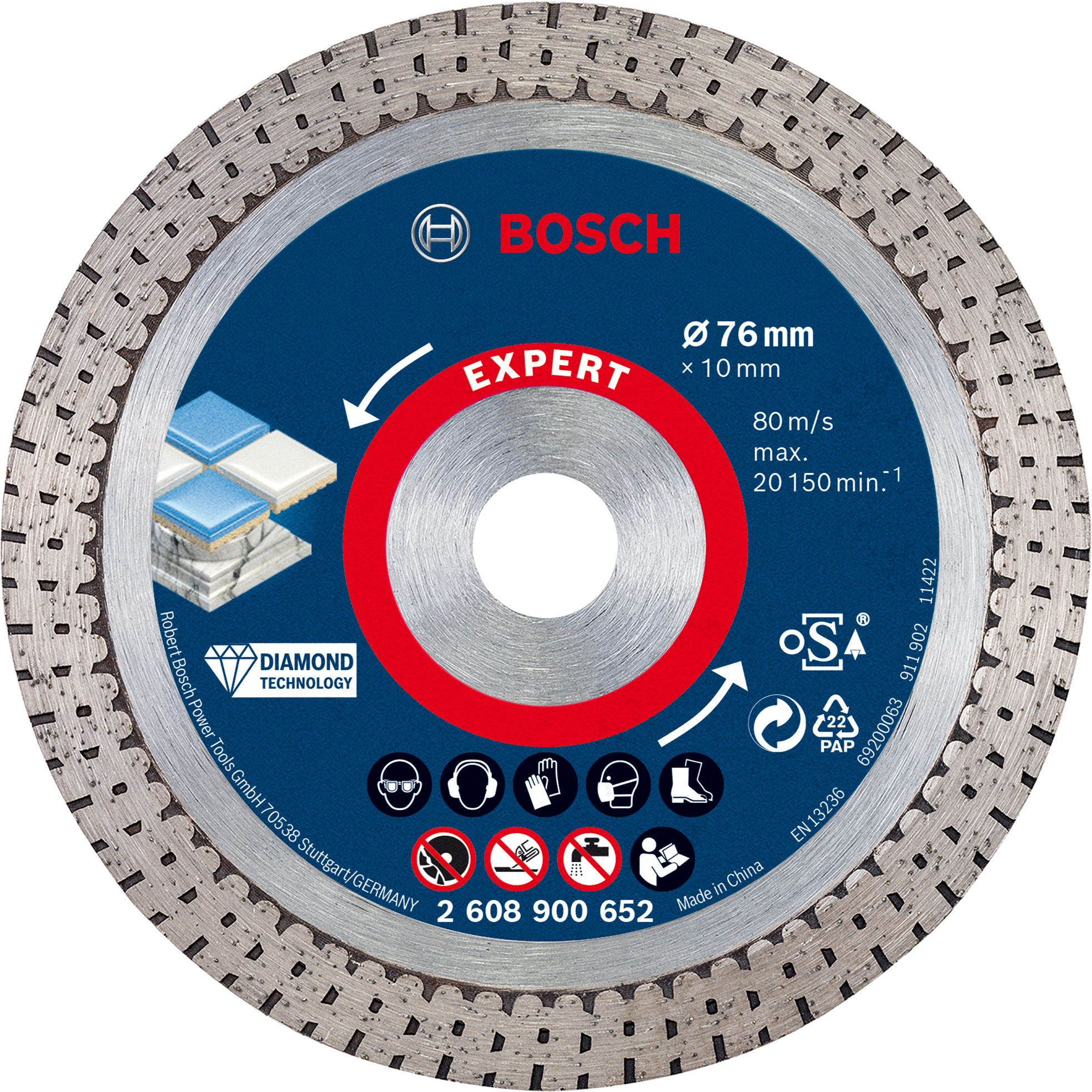 Bosch EXPERT HardCeramic 76 mm Diamanttrennscheiben 76 x 1,5 x 10 mm