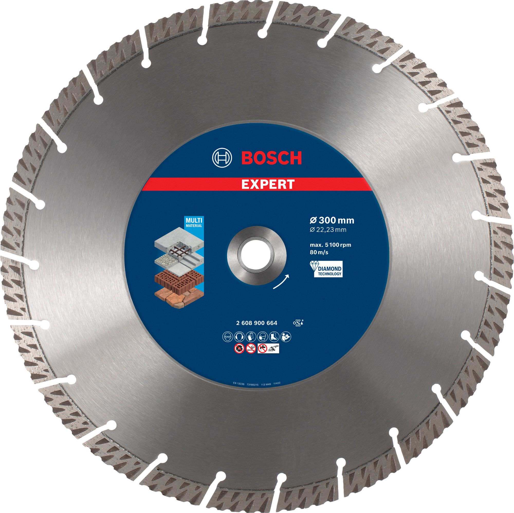 Bosch EXPERT MultiMaterial Diamanttrennscheiben, 300 x 22,23 x 2,8 x 15 mm