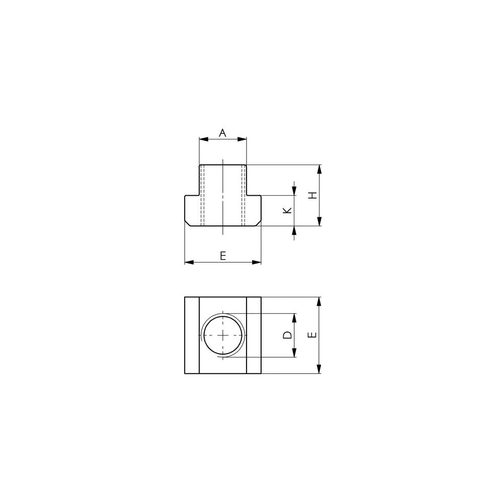 AMF T-Nutenstein DIN 508 T-Nut 14 mm M8 - 140327 AMF T-Nutenstein DIN 508 T-Nut 14 mm M8 - 140327