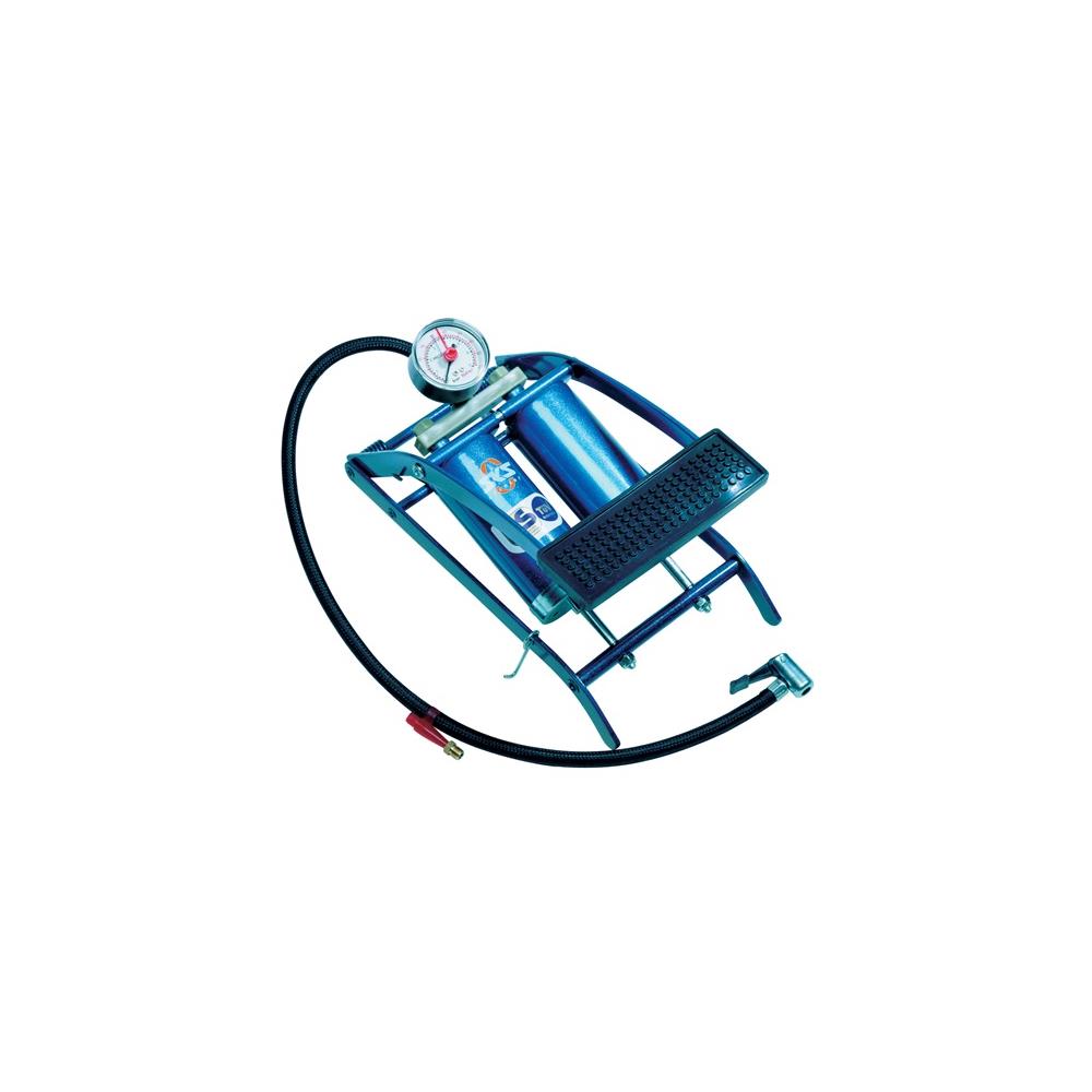 Fußluftpumpe 5 bar Doppelzylinder mit Manometer