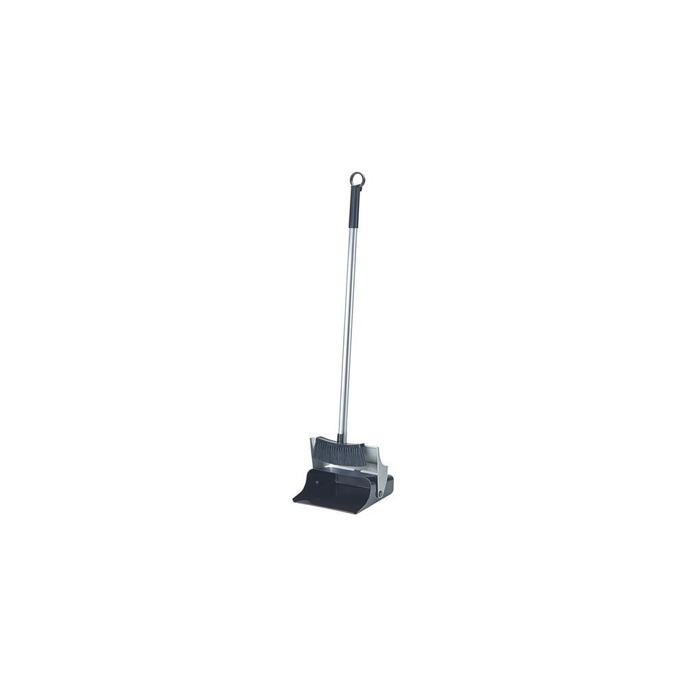 Kehrset Alu-Stiel mit Klappschaufel und Besen schwarz/silber