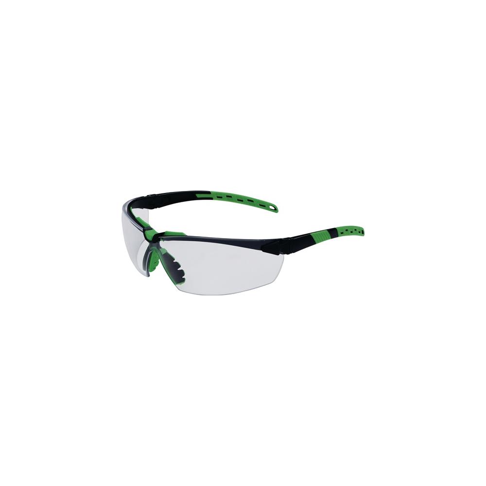 Pro fit Schutzbrille Sprinter EN 166 EN 170 Bügel schwarz/grün, Scheibe klar Polycarbonat