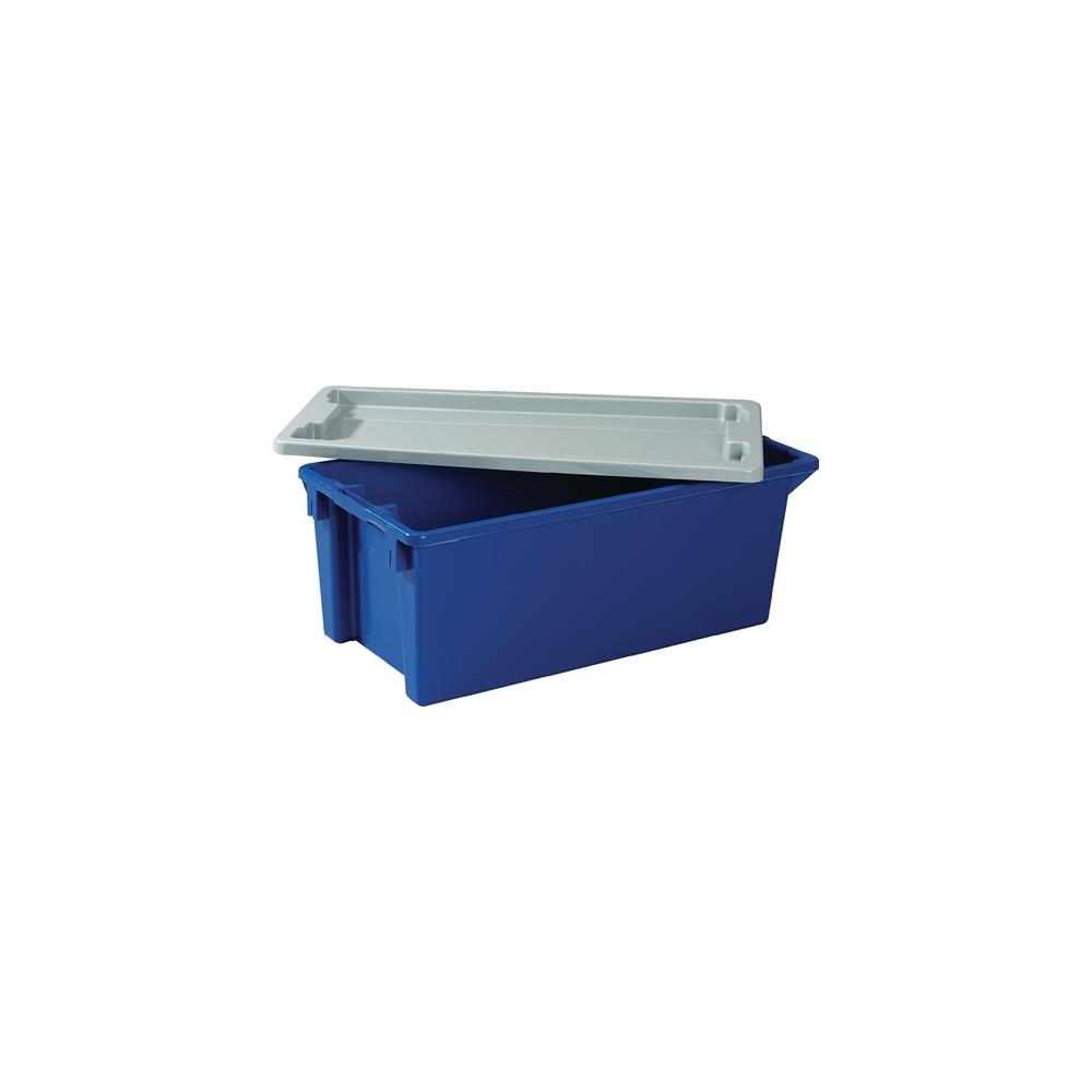 Deckel L600xB400mm grau Polystyrol passend für Drehstapelbehälter