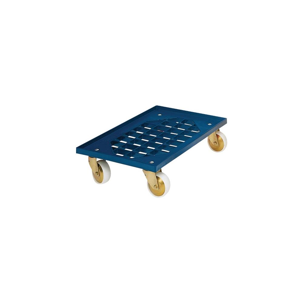 Kistenroller Tragfähigkeit 250 kg Polymer-Bereifung L605xB405mm ABS-Kunststoff blau