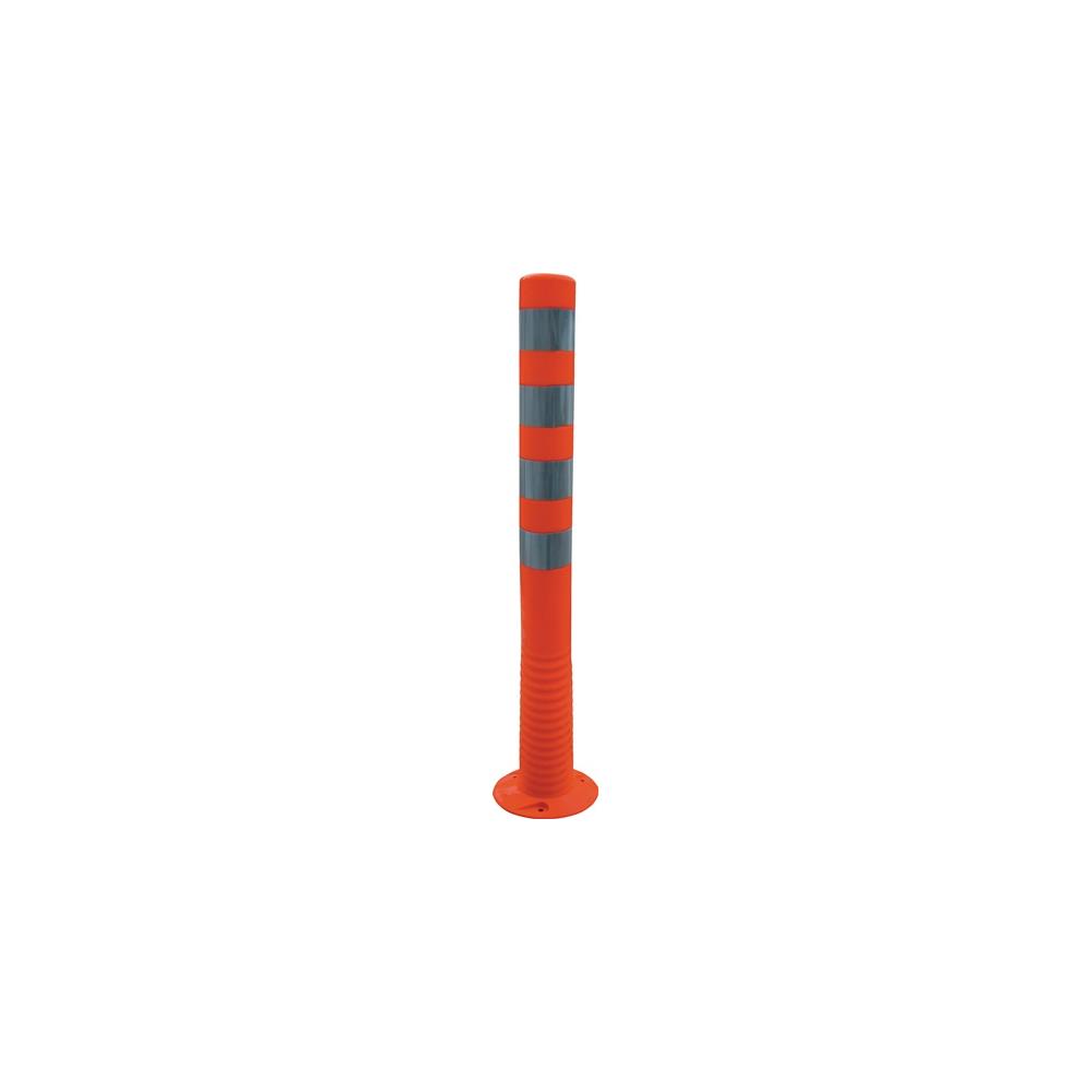 Sperrpfosten TPU orange/weiß Ø 80 mm zum Aufschrauben m.Befestigungsmaterial Höhe über Flur 1000 mm